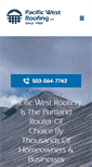Mobile Screenshot of pacificwestroofing.com